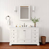 Custom image for White with Matte Black Trim / Carrara Cultured Marble, Rectangular Sink / Medicine Cabinet