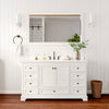 Custom image for White with Matte Black Trim / White Cultured Marble, Rectangular Sink / 58