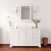 Custom image for White with Brushed Gold Trim / Carrara Cultured Marble, Rectangular Sink / Medicine Cabinet