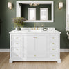 Custom image for White with Brushed Gold Trim / Giotto Quartz, Rectangular Sink / 58