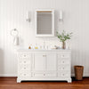 Custom image for White with Polished Chrome Trim / Carrara Cultured Marble, Rectangular Sink / Medicine Cabinet