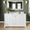 Custom image for White with Polished Chrome Trim / White Carrara Marble, Rectangular Sink / 58