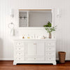 Custom image for White with Polished Chrome Trim / White Cultured Marble, Rectangular Sink / 58