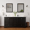 Custom image for Dark Espresso with Polished Chrome Trim / Carrara Cultured Marble, Rectangular Sink / 24