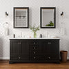 Custom image for Dark Espresso with Polished Chrome Trim / Carrara Cultured Marble, Rectangular Sink / Medicine Cabinets