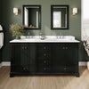 Custom image for Dark Espresso with Polished Chrome Trim / Carrara Cultured Marble, Rectangular Sink / No Mirror