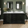 Custom image for Dark Espresso with Polished Chrome Trim / White Carrara Marble, Rectangular Sink / 24