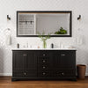 Custom image for Dark Espresso with Polished Chrome Trim / White Cultured Marble, Rectangular Sink / 70