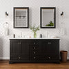 Custom image for Dark Espresso with Polished Chrome Trim / White Cultured Marble, Rectangular Sink / Medicine Cabinets
