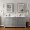 Custom image for Dark Gray with Matte Black Trim / Carrara Cultured Marble, Rectangular Sink / Medicine Cabinets