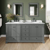Custom image for Dark Gray with Matte Black Trim / White Carrara Marble, Oval Sink / Medicine Cabinets