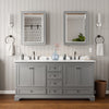 Custom image for Dark Gray with Matte Black Trim / White Cultured Marble, Rectangular Sink / Medicine Cabinets