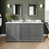 Custom image for Dark Gray with Polished Chrome Trim / White Carrara Marble, Rectangular Sink / No Mirror