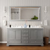 Custom image for Dark Gray with Polished Chrome Trim / White Cultured Marble, Rectangular Sink / 70