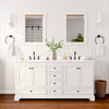 Custom image for White with Matte Black Trim / Carrara Cultured Marble, Rectangular Sink / 24