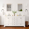Custom image for White with Matte Black Trim / White Cultured Marble, Rectangular Sink / 24