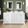 Custom image for White with Matte Black Trim / White Quartz, Rectangular Sink / No Mirror