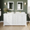Custom image for White with Brushed Gold Trim / Carrara Cultured Marble, Rectangular Sink / 70