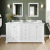 Custom image for White with Polished Chrome Trim / White Carrara Marble, Oval Sink / 24