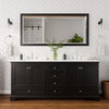 Custom image for Dark Espresso with Polished Chrome Trim / White Cultured Marble, Rectangular Sink / 70