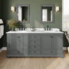 Custom image for Dark Gray with Matte Black Trim / White Carrara Marble, Rectangular Sink / Medicine Cabinets
