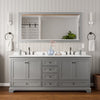 Custom image for Dark Gray with Matte Black Trim / White Cultured Marble, Rectangular Sink / 70