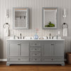 Custom image for Dark Gray with Matte Black Trim / White Cultured Marble, Rectangular Sink / Medicine Cabinets