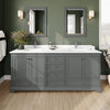 Custom image for Dark Gray with Polished Chrome Trim / White Quartz, Rectangular Sink / No Mirror