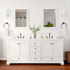 Custom image for White with Matte Black Trim / Carrara Cultured Marble, Rectangular Sink / 24