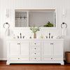 Custom image for White with Matte Black Trim / Carrara Cultured Marble, Rectangular Sink / 70