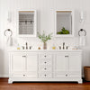 Custom image for White with Matte Black Trim / White Cultured Marble, Rectangular Sink / Medicine Cabinets