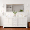 Custom image for White with Brushed Gold Trim / Carrara Cultured Marble, Rectangular Sink / 70