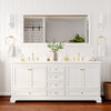 Custom image for White with Brushed Gold Trim / White Cultured Marble, Rectangular Sink / 70