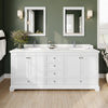 Custom image for White with Polished Chrome Trim / Carrara Cultured Marble, Rectangular Sink / 24