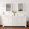 Custom image for White with Polished Chrome Trim / Carrara Cultured Marble, Rectangular Sink / Medicine Cabinets