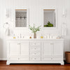 Custom image for White with Polished Chrome Trim / White Cultured Marble, Rectangular Sink / 24