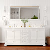 Custom image for White with Polished Chrome Trim / White Cultured Marble, Rectangular Sink / 70