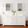 Custom image for White with Polished Chrome Trim / White Cultured Marble, Rectangular Sink / Medicine Cabinets
