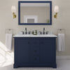 Custom image for Dark Blue with Matte Black Trim / White Carrara Marble / 46