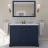 Custom image for Dark Blue with Polished Chrome Trim / White Carrara Marble / 46