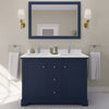 Custom image for Dark Blue with Polished Chrome Trim / White Cultured Marble / No Mirror