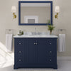 Custom image for Dark Blue with Polished Chrome Trim / White Carrara Marble / 46