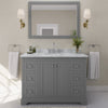 Custom image for Dark Gray with Polished Chrome Trim / White Carrara Marble / No Mirror