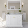 Custom image for White with Brushed Gold Trim / White Carrara Marble / 46