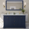 Custom image for Dark Blue with Brushed Gold Trim / White Carrara Marble / 58