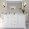 Custom image for White with Brushed Gold Trim / Carrara Cultured Marble / No Mirror