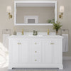 Custom image for White with Brushed Gold Trim / White Cultured Marble / 58
