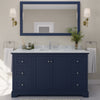 Custom image for Dark Blue with Polished Chrome Trim / White Carrara Marble / 58