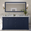 Custom image for Dark Blue with Polished Chrome Trim / White Carrara Marble / 70