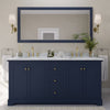 Custom image for Dark Blue with Brushed Gold Trim / White Carrara Marble / 70